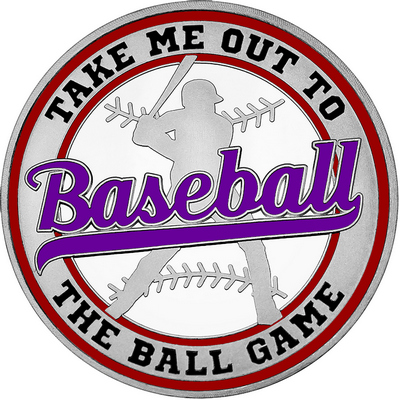 Purple "Baseball" with Maroon Outer Circular Borders